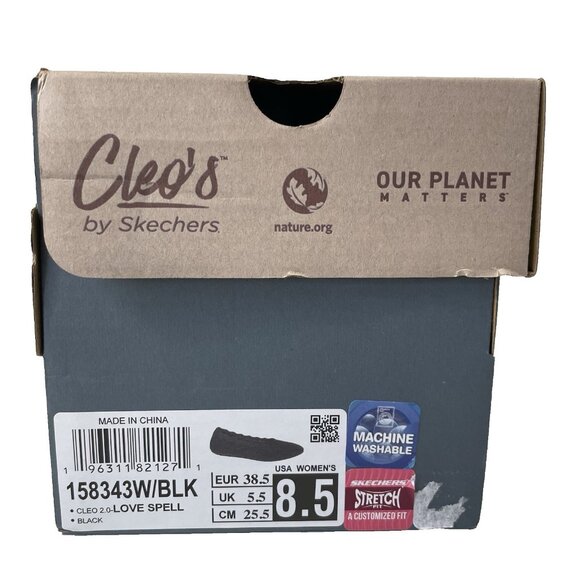 Skechers Love Spell Ballet Flat Shoes Women 8.5 Black Cleo Casual Dressy Slip On - Picture 14 of 14